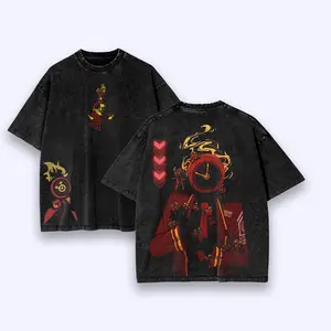 Limbus Company Dante Clock Head Vintage Bootleg Inspired Wash Tee, Retro Anime RPG Gaming Graphic Unisex T-Shirt, Project Moon Manager Throwback Heavyweight Sweatshirt, Steampunk Nostalgia Oversized Streetwear Hoodie And Tank Top Apparel