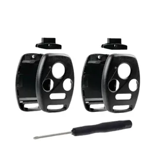 Set of Two 4 Button Remote Key Shell Case DIY Repair Kit Replacement for Honda Accord, CR-V, Element, Civic, Pilot 2003 - 2013 + Screwdriver, Fits FCC ID: KR55WK49308, MLBHLIK-1T, N5F-A05TAA