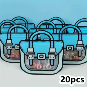 20 pcs Blue Top-handle Party Goodie bags Resealable Ziplock Seal Gift Bag Back to School Goodie Bags for Birthdays, Weddings, Sweets, Christmas Beauty & Personal Care