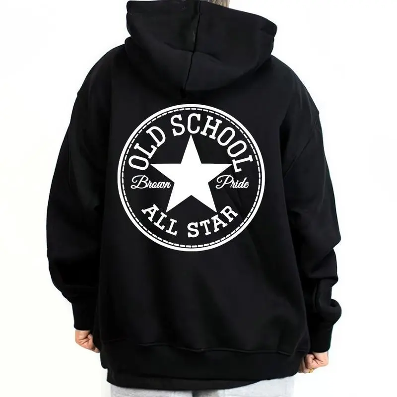 Old school all star Chicano Clothing, Hiphop Mexican Clothes, Lowrider Clothes, Oversized Graphic Tee Medium Heavy Sweatshirt Hoodie for Men & Women Full size S-5XL