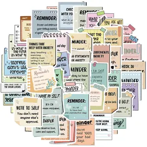 Mental Health Sticker, 50pcs/set Positive Waterproof Sticker, Psychology Affirmations Feelings Mental Health Decor for Adult, Ornaments