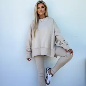 2026 new spring women's clothing European and American casual leggings loose sweater set two-piece set outdoor party camping travel shopping party courtyard girlfriends multi-color high quality very expensive lady