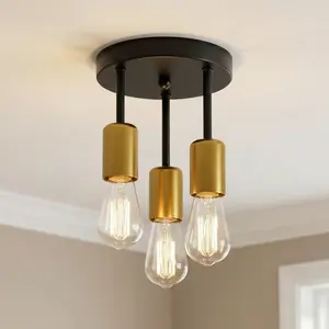 European Style Four-Head Industrial Pendant Light, E27 Base Max 60w, Living Room Dining Bedroom Ceiling Lamp (no Bulb)