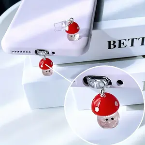 Mini Mushroom Phone Dust Plug, Cute Mobile Ear Protection Accessory, Cell Phone Charm, Stylish Design for Smartphones, Essential Tech Gadget