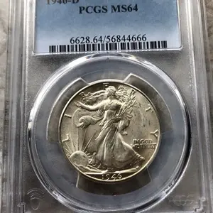 1946-D Silver Walking Liberty Half Dollar in PCGS MS 64 Condition.