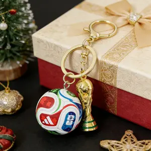 Football Keychain Pendant, Detailed Trophy Decoration, 2026 Usa Canada Mexico World Cup Memorial Gift, Unisex Present, Stylish Keychain, Keychain For Fans