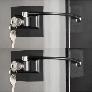 2-Pack   Refrigerator Lock with Built-in Keyed Lock (2-Pack Black)