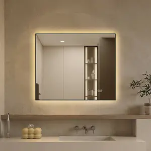 30 x 36 Inch LED Bathroom Mirror with Aluminum Frame Backlit Vanity Mirror Anti Fog Dimmable 3 Color Temperature Memory Function Wall Mounted Horizontal Vertical