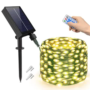 Solar Powered Christmas String Light, Outdoor Waterproof Solar Light with 8 Lighting Modes, Outdoor Garden Tree Lawn Party Camping Decoration, Waterproof Outdoor Led