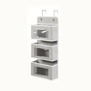 3 Tier Door Storage Shelf, Non-woven Fabric Storage Rack, Multi-layer Storage Basket for Bedroom, Bathroom, Pantry and Childcare Center, Organiser