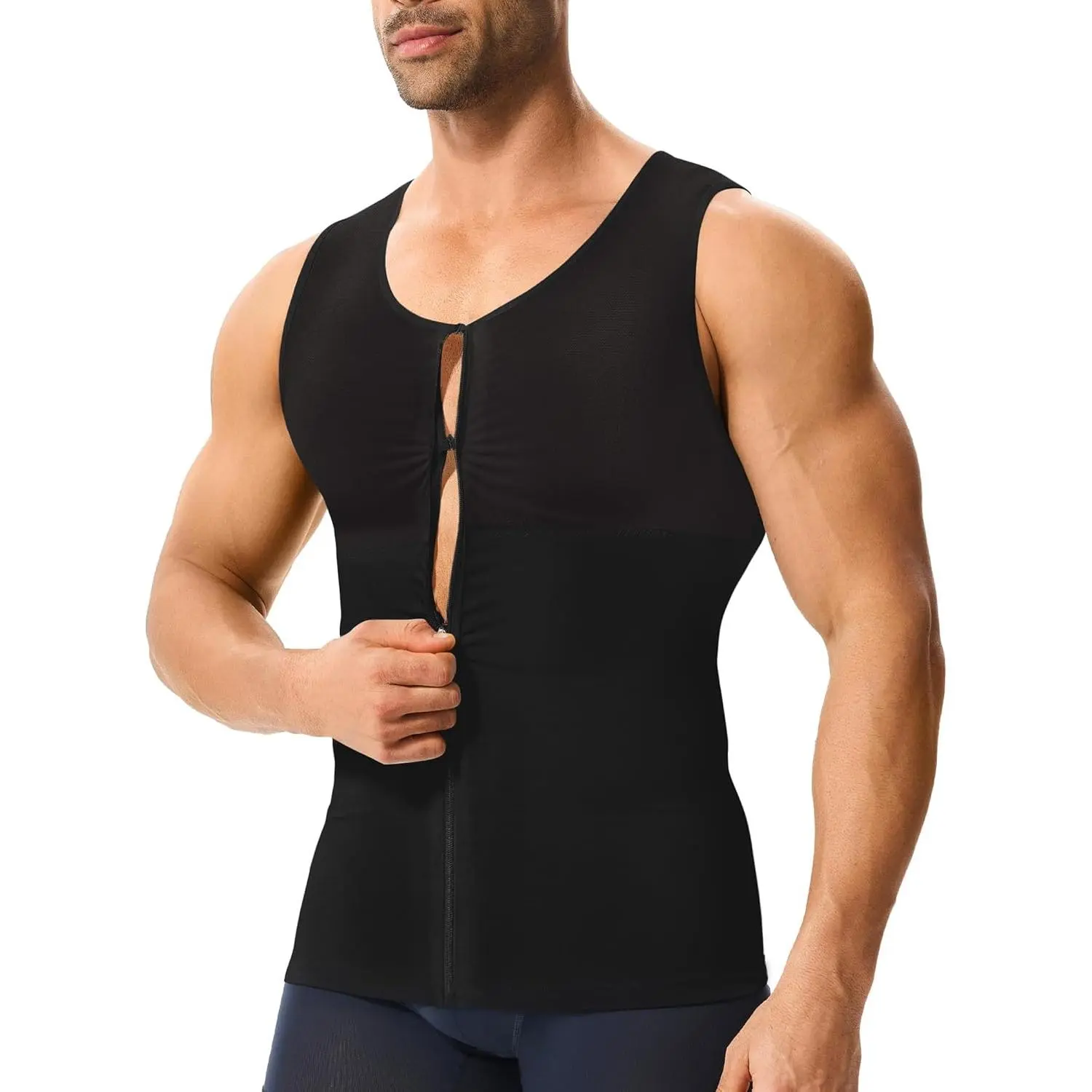 Eleady Compression Shirt Men - Mesh Mens Shapewear Tank Tops Waist Trainer Sleeveless Body Shaper