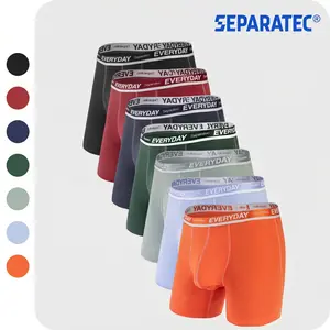 Separatec Men's Cotton Dual Pouch Boxer Briefs 7-Pack Regular Fit Breathable Bulge Enhancing Shorts for Daily Wear & Sport Athletic Intimates