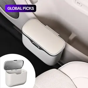 Multifunctional Car Trash Can with Lid Button, Hanging Storage Bin for Wet and Dry Waste, Car Interior Organizer Accessory#GLOBAL PICKS