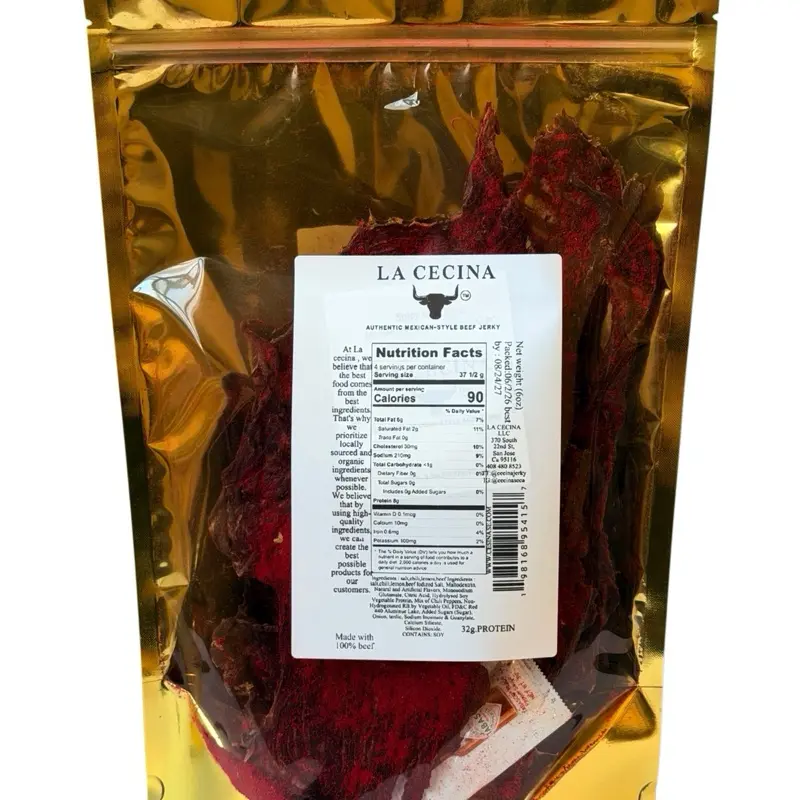 Cecina Fuego Dry Crunchy Carne Seca Snack 5oz, Mexican Beef Jerky, Meat Dried