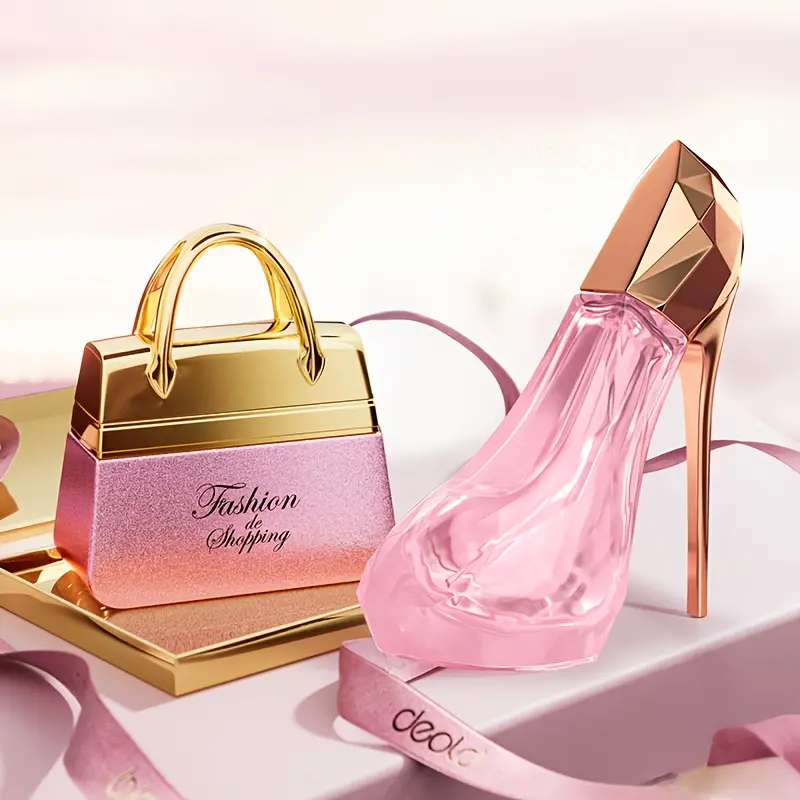 2PCS 1.7Oz(50ML)+1.01Oz(30ML) Women's Perfume, Scented Fragrance Perfume, Elegant Floral Scents, Suitable For Daily Wear, Parties And Gifts, Heel Design Bottle, Mixed Packaging, Multi-Functional Use, Modern Perfume, Chic Packaging, Floral Fragrance