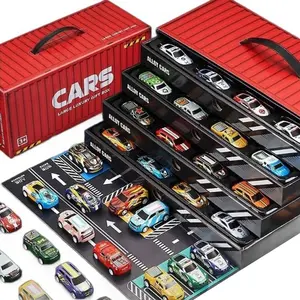 48 Piece Alloy Race Car Toy Set, Friction Powered Mini Metal Cars, Perfect for Parties, Party Favor and Kids Gifts, Action Play Vehicles