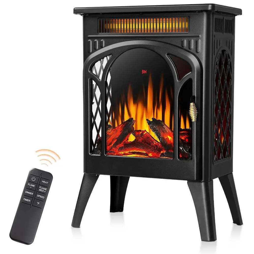 R.W.FLAME Electric Fireplaces 1500W Infrared Electric Stove Heater Efficient Heating 3D Realistic Flame Remote Control 8H Timer5100 BTU