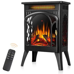 R.W.FLAME Electric Fireplaces, 1500W Infrared Electric Stove Heater, Efficient Heating, 3D Realistic Flame, Remote Control, 8H Timer,5100 BTU