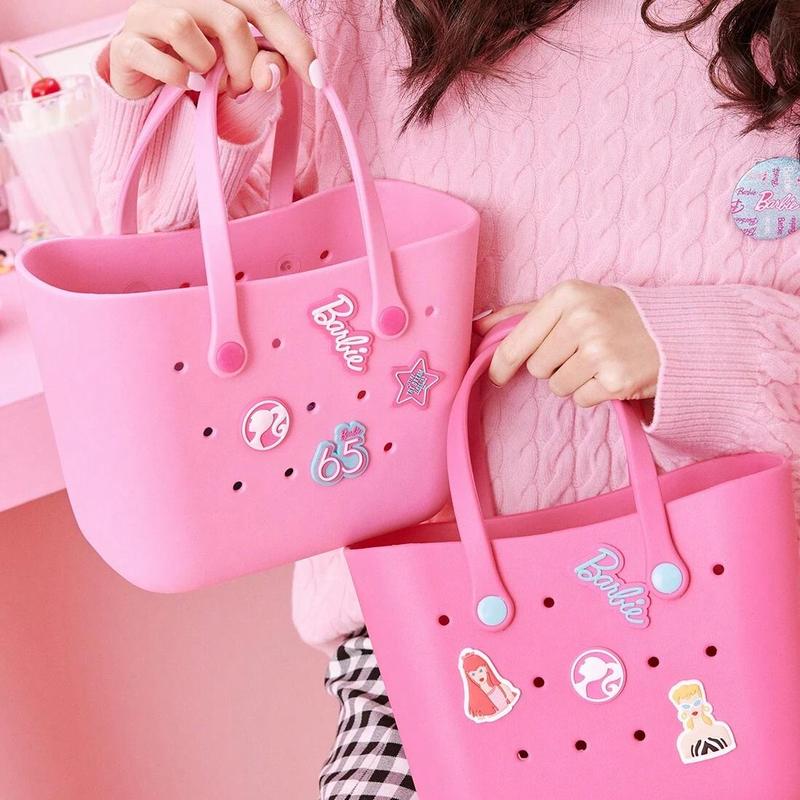 Barbie Daylight Shiny Series 3 Color - Cute Design Durable Lunch Bags For Girls Suitable Size Pink Pale Pink Blue Bento Bags With Repairable Handle, Surprise Halloween Gift for Girls and Daughters, Halloween Basket