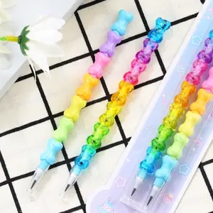 2 sets of student building block pencils, featuring detachable creative design, easy to use, and multifunctional bullet-point pencils that require no sharpening. Perfect for home use, these pencils offer endless fun Art Supplies