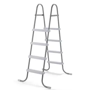 Pool Ladder 42in, Above Ground and Shallow In-Ground Pool Access, Gray Non-Slip Steps, Sturdy Outdoor Swimming Pool Ladder, Easy Assembly