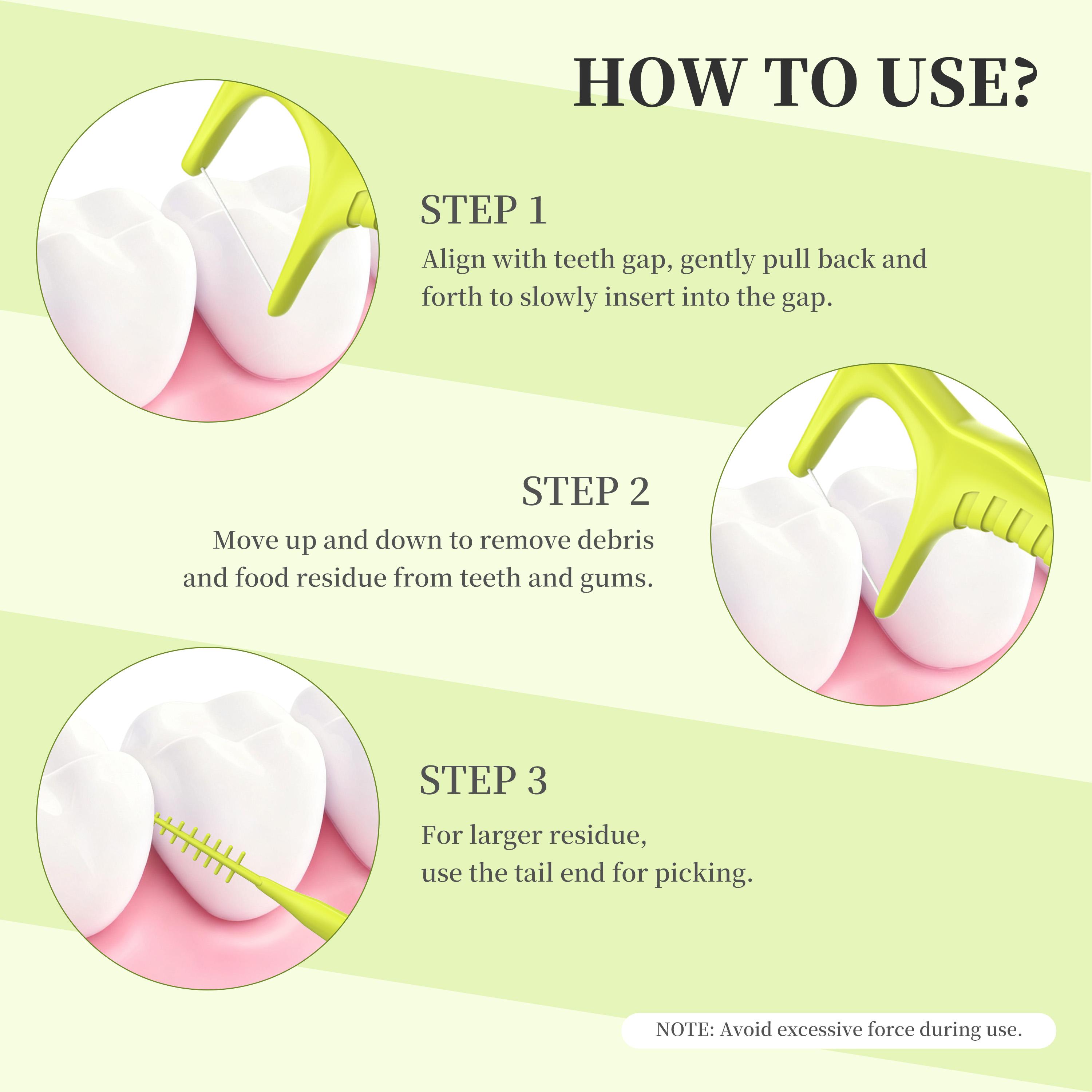 CEELIKE 2-in-1 Floss Pick : Efficient Cleaning, Gum Care, and Fresh Breath Guaranteed
