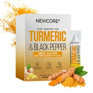 Newcore Liquid Turmeric Curcumin with Zinc, 195% Curcuminoids, Black Pepper & Milk Thistle for Ultimate Absorption – No Fillers, Non-GMO – 10.58oz