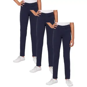 Galaxy Authentic 3-Pack Girl's Super Stretch Pencil Skinny Uniform Pants