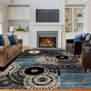 Creative Geometric Pattern Floor Mat, 1 Count Non-slip Soft Floor Carpet, Decorative Area Rug for Home Living Room Bedroom Hotel