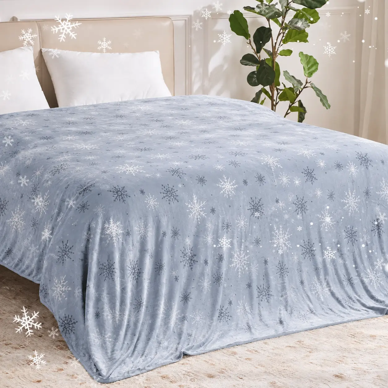 Queen Size Cooling Blanket - Lightweight Thin Weave Print Throw Blanket for Hot Sleepers, Breathable Bedding for Bed & Couch, Ideal Summer Gift