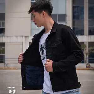 Men's Denim Jackets Black and Gray - Classic Coat Style, Versatile for Any Occasion - Menswear, Coats Stylish Tops