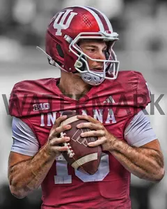 Fernando Mendoza Indiana Hoosiers Poster Art Autographed NCAA