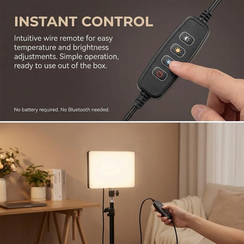 10" LED Square Light Panel with 63" Extendable Stand 3 Color 2200-4500K Studio Lighting for YouTube/TikTok/Instagram Content Creation, Dimmable Brightness, USB Powered, Soft light（1PCS）#valentine's#new years