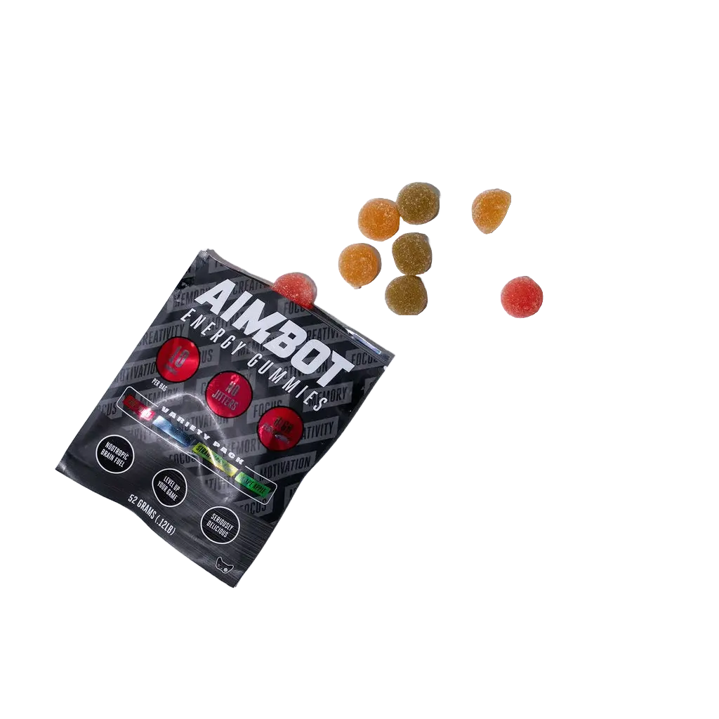 Aimbot Energy Boost 50ct (Box) – Energy Gummies – Focus & Fuel | Power-Packed Caffeine Gummies