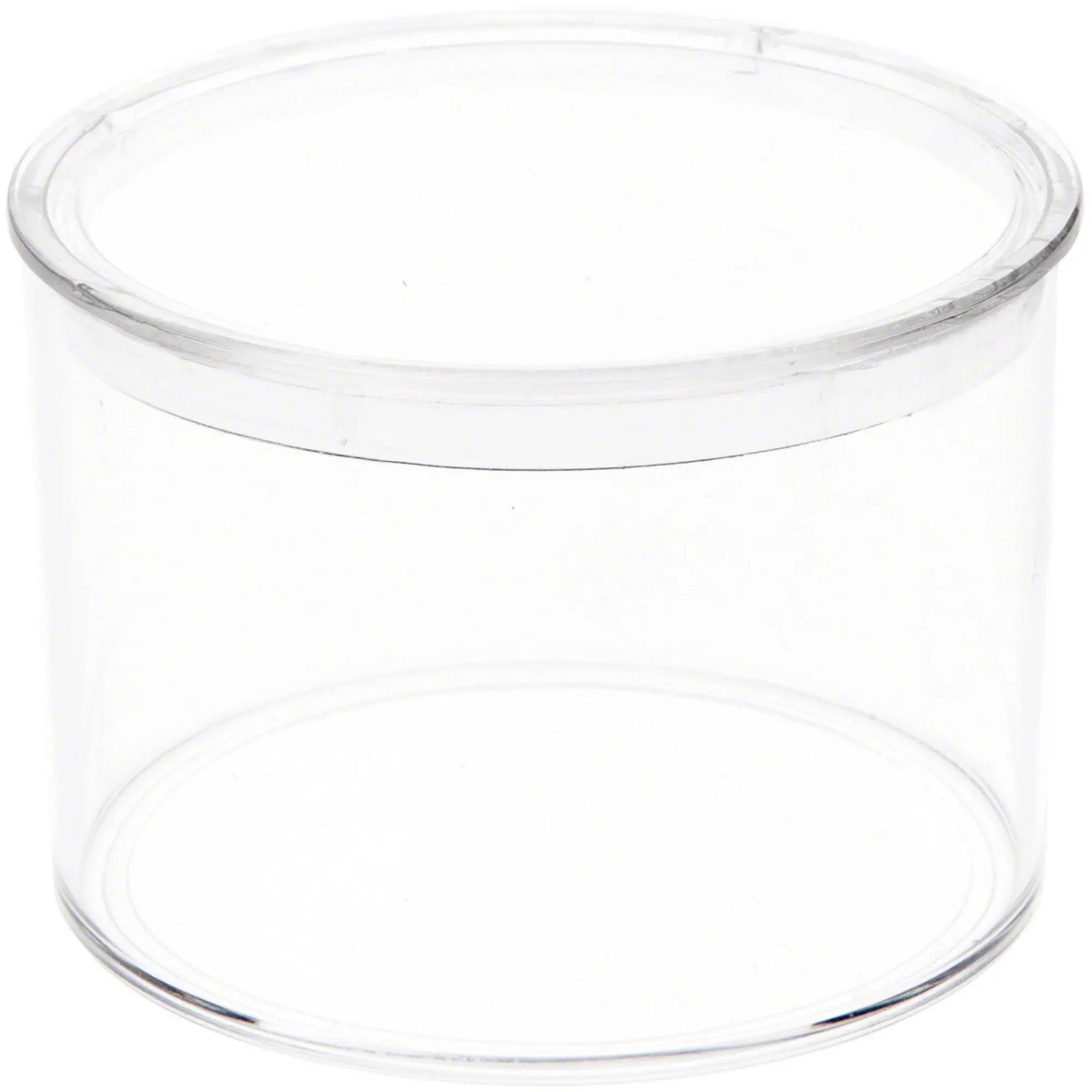 Pioneer Plastics 002C Clear Extra Small Round Plastic Container, 2" W x 1.4375" H