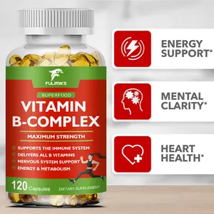 Fulimiks B-Complex Vitamin Supplements (B12 B1 B2 B3 B5 B6 B9 Folic Acid & Biotin), Immune & Energy Support - 120 Capsules
