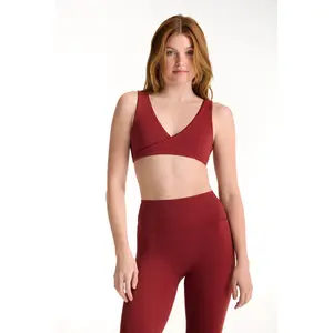 BREATHE CONTRAST WRAP BRA - SNAPPER