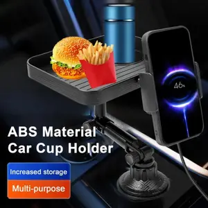 Car Food Tray Car Cup Holder Car Dining Plate Foldable Cup Holder Phone Bracket Storage Tray for Snacks Drinks Mobile Phones