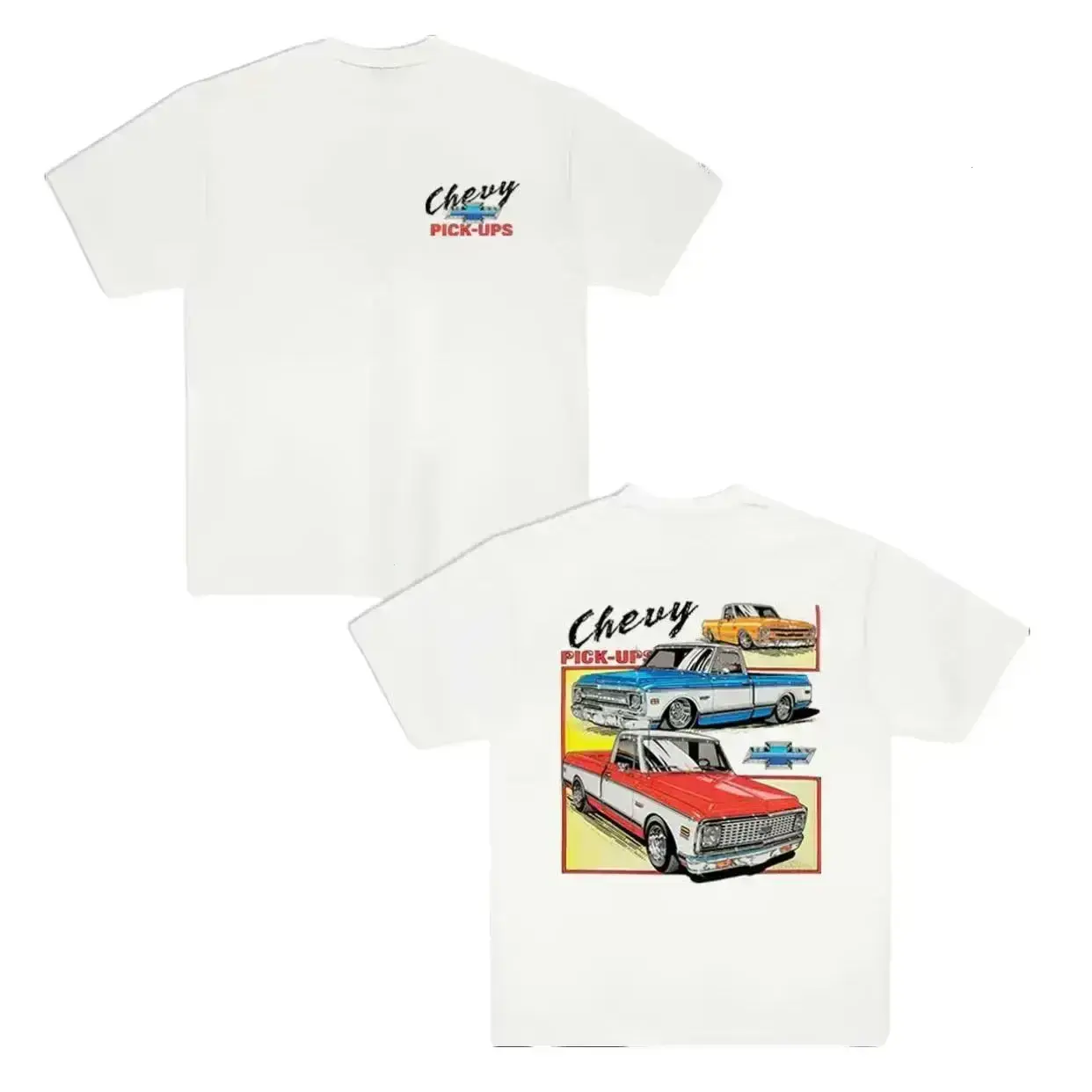 Vintage Vibe Chevy Classic Pickups 2-Sided T-Shirt – OBS Old School Truck Graphic Tee, Retro Chevrolet Pickup Shirt, Unisex Cotton Casual Top Gift for Classic Truck Fans