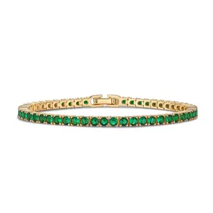 PAVOI 14K Gold Plated Colorful Tennis Bracelets for Women - Trendy Tennis Bracelet with Colored Cubic Zirconia - Hypoallergenic Jewelry Gifts