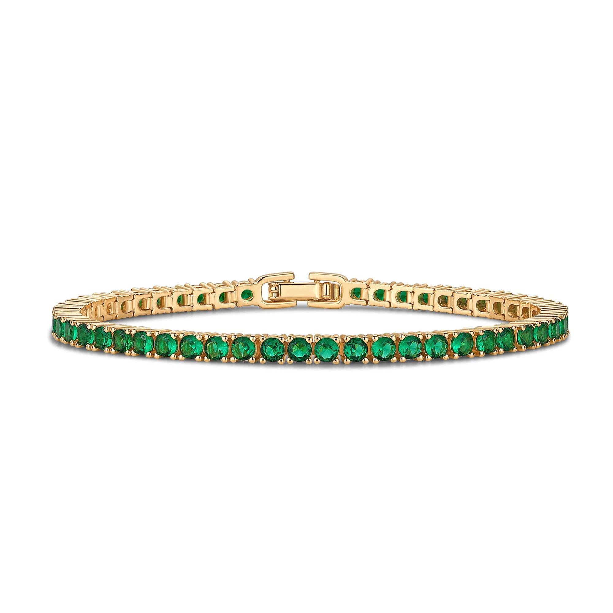 PAVOI 14K Gold Plated Colorful Tennis Bracelets for Women - Trendy Tennis Bracelet with Colored Cubic Zirconia - Hypoallergenic Jewelry Gifts