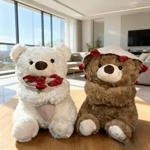 Plush Teddy Bear with Rose Bouquet – Ultra-soft, cuddly gift perfect for Valentine’s Day, anniversaries, birthdays, or any romantic occasion.
