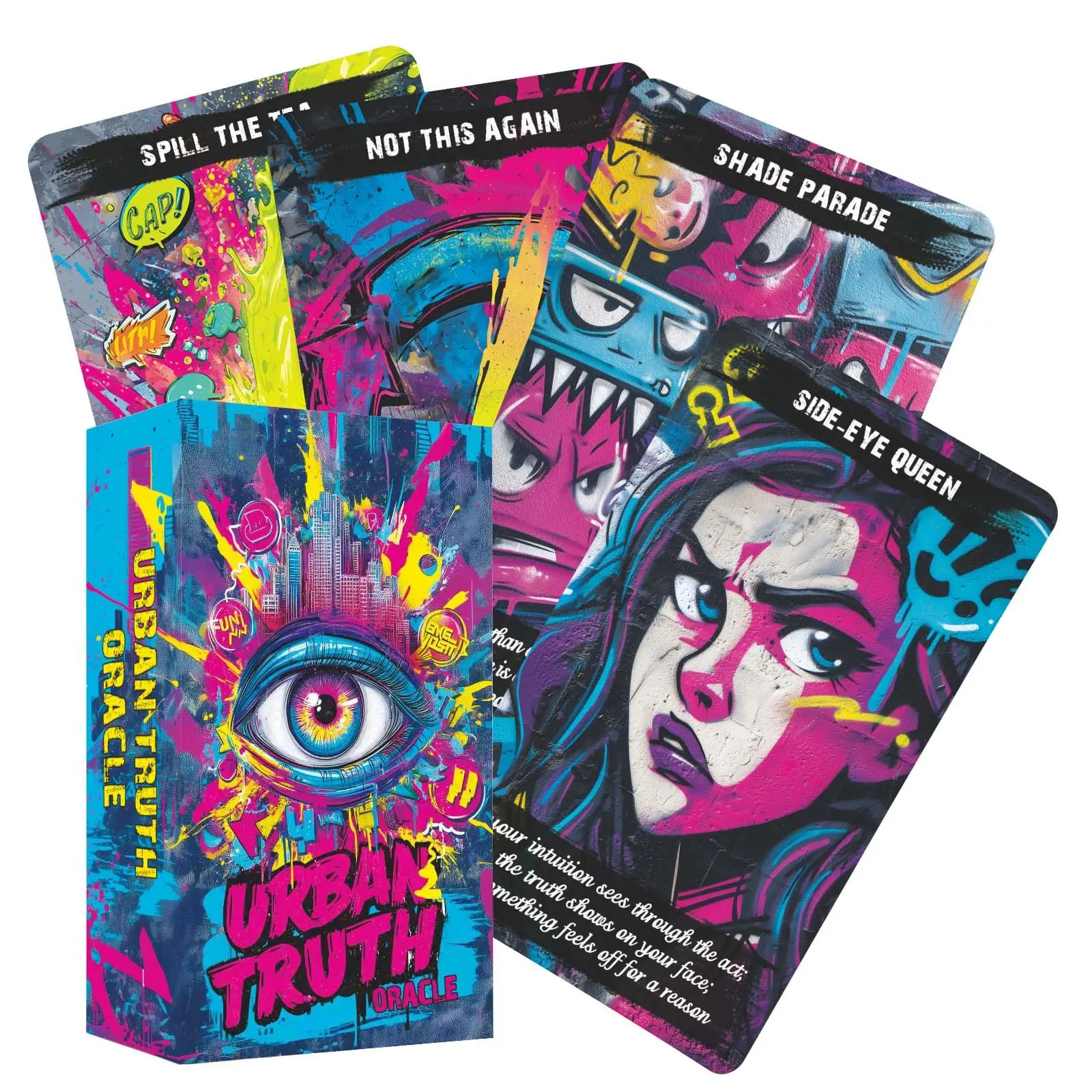 Urban Truth Oracle Cards Game, Tarot Card Game, 80 Cards, Street Graffiti Culture Inspiration, Raw and Sharp Language, 13x8 Cm, Divination Card Deck, Tarot Card Decks, Card Games For Teens