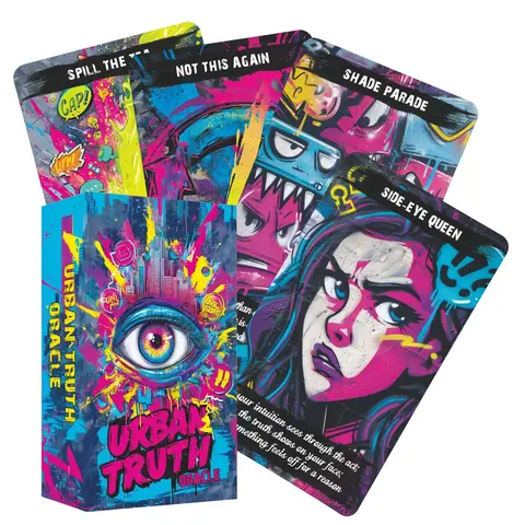 Urban Truth Oracle Cards Game, Tarot Card Game, 80 Cards, Street Graffiti Culture Inspiration, Raw and Sharp Language, 13x8 Cm, Divination Card Deck, Tarot Card Decks, Card Games For Teens