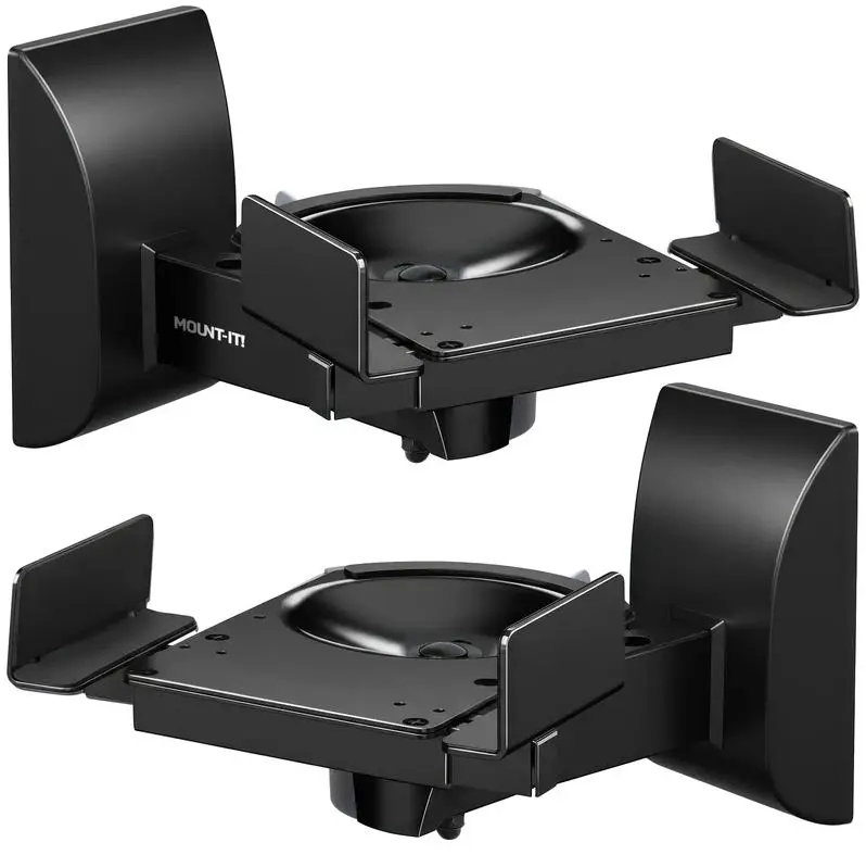 Mount-It! Adjustable Speaker Wall Mounts w/ Sliding Clamps Durable Steel (pair)