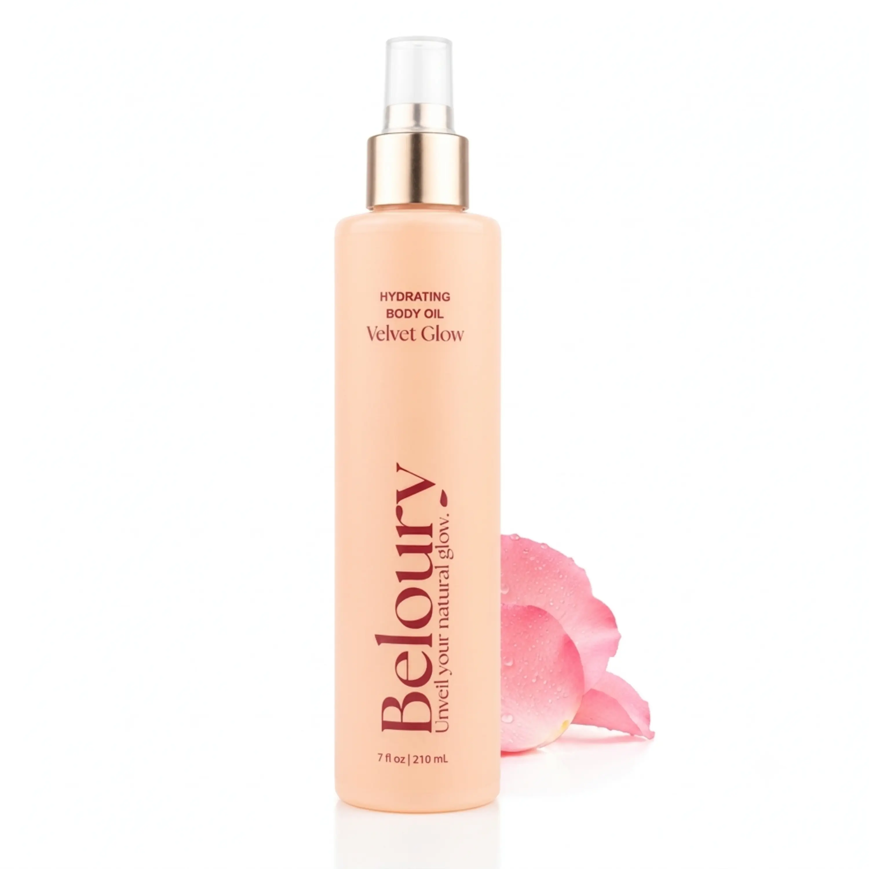 Beloury Velvet Glow Hydrating Body Oil for Natural Glow & Moisturizing Skin Care 7 fl oz 210mL