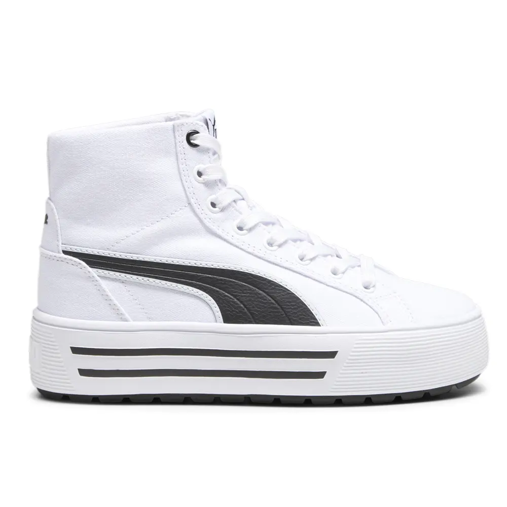 PUMA Womens Kaia 2.0 Mid Platform Sneakers Shoes Casual - White