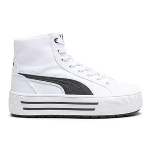PUMA Womens Kaia 2.0 Mid Platform Sneakers Shoes Casual - White