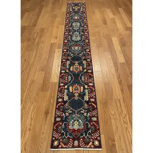 2' 5"X18 Afghan Bijar Handmade Wool Runner Rug # 14197