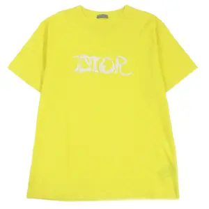 Pre-owned Dior Cotton Small Leather Goods Peter Doig Logo T shirt Yellow XL